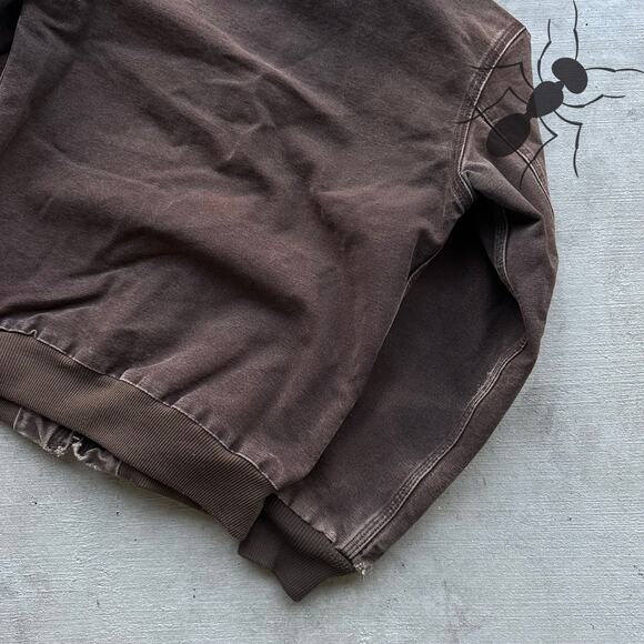 Vintage Y2K Carhartt YOUTH YJ159 DKB Brown hooded work wear jacket - Picture 8 of 8